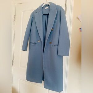 Top shop Double Breasted Pea Coat Size 2 US Denim Blue/Grey Tone